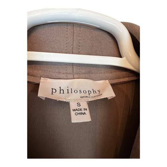 Philosophy Beige Faux Leather Vegan Pleather Moto Jacket Asymmetrical Small - Picture 3 of 5